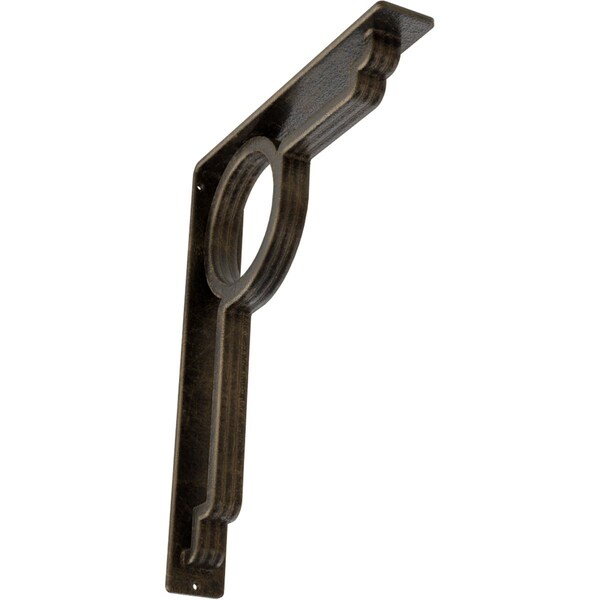 Ekena Millwork Maria Wrought Iron Bracket, (Triple center brace), Antiqued Pale Gold 2"W x 12"D x 15"H BKTM02X12X15TMAAPG - main